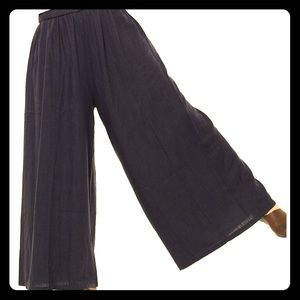 Women's Linen Wide leg Elastic Waistband Pants